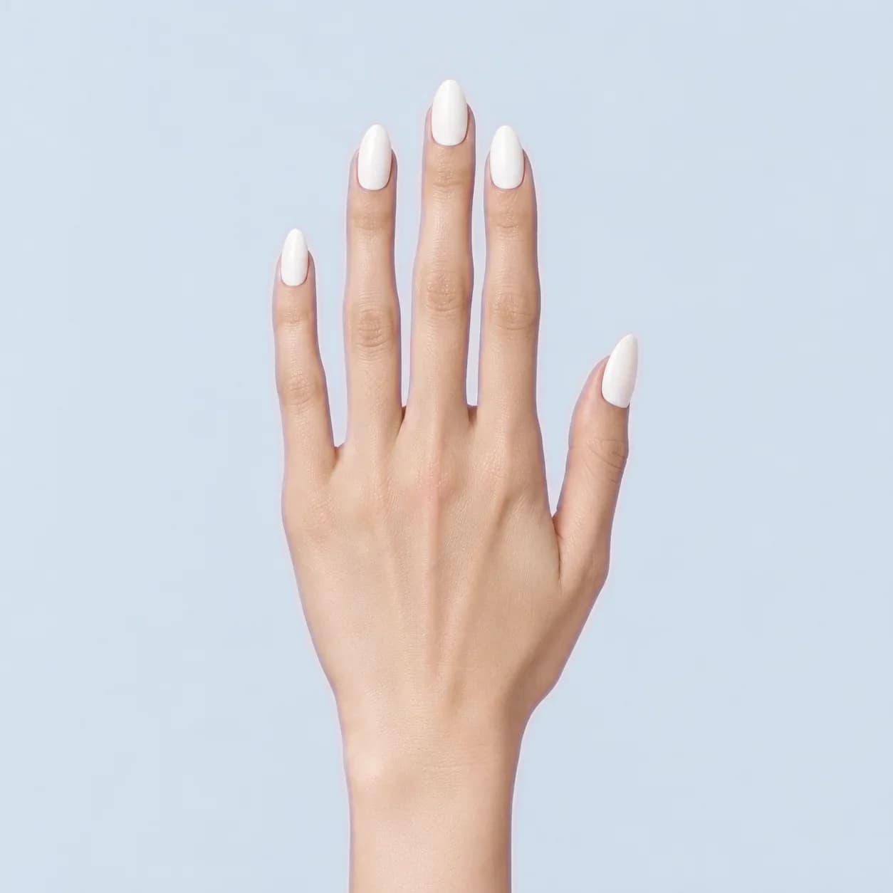 A hand wearing the selected shade